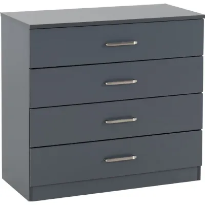 Dakota 4 Drawer Chest Dark Grey