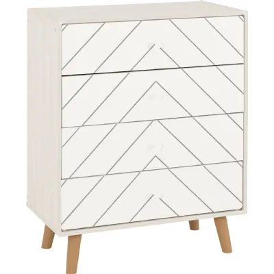 Dixie 4 Drawer Chest Dusty Grey White