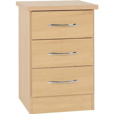 Nevada 3 Drawer Bedside Sonoma Oak Effect