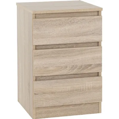 Malvern 3 Drawer Bedside Sonoma Oak Effect