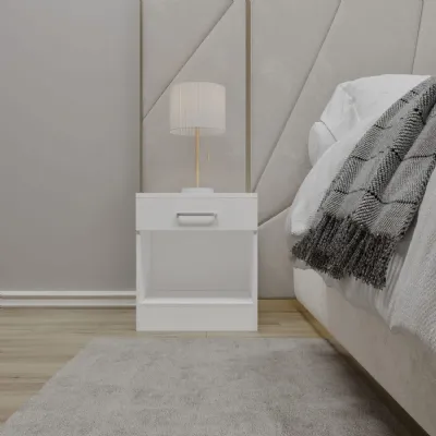 Dakota 1 Drawer Bedside White