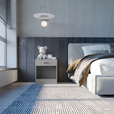 Dakota 1 Drawer Bedside Light Grey