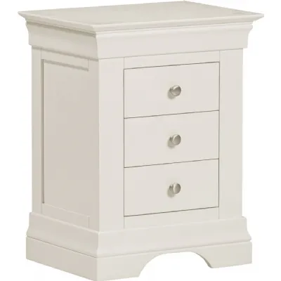 Bordeaux 3 Drawer Bedside Ivory