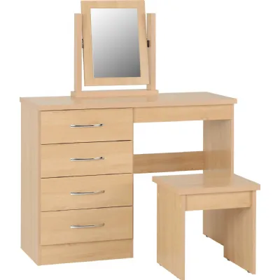 Nevada 4 Drawer Dressing Table Set Sonoma Oak Effect