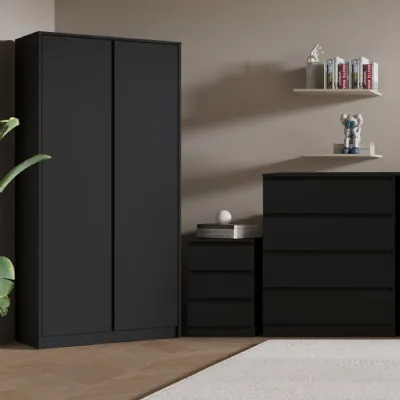 Black Wood Triple Bedroom Set