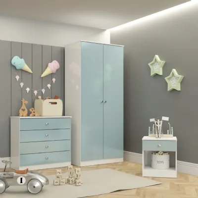 Denver Trio White Blue Gloss