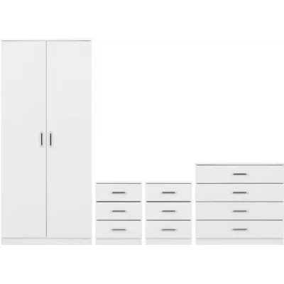 Dakota 2 Door Wardrobe Bedroom Set White