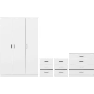 Dakota 3 Door Wardrobe Bedroom Set White