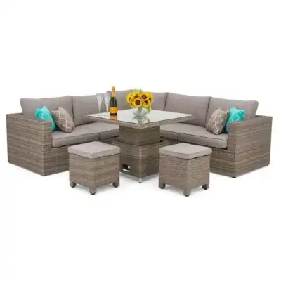 Seychelles Luxury Rattan Corner Set With Rising Table