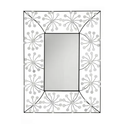 Eclectic Chrome Wire Floral Mirror