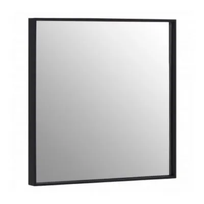 Contemporary Black Minimalist Square Wall Mirror