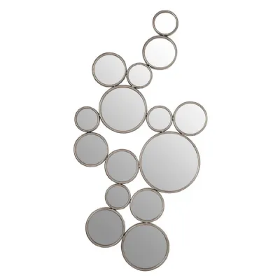 Large Silver Fifteen Circles Mirror