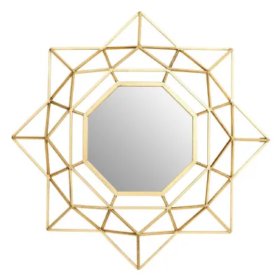 Luxe Textured Iron Frame Champagne Colour Wall Mirror