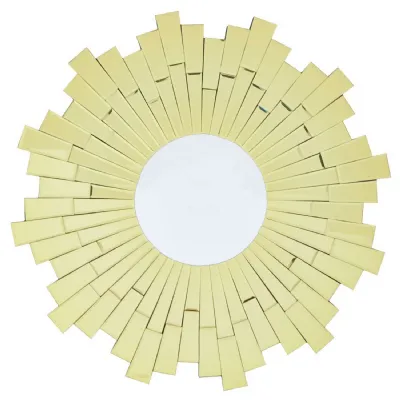 Small Segmented Round Glitzy Warm Metallic Mirror