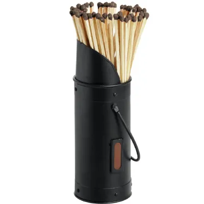 Black Matchstick Holder with 60 Matches
