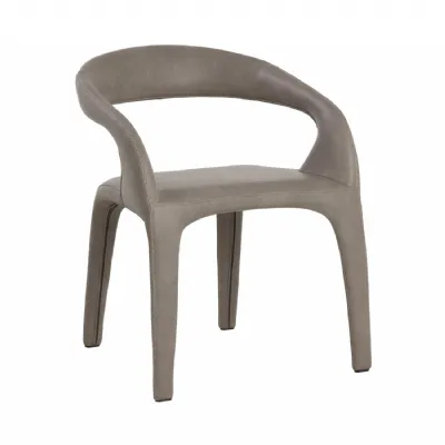 Mineral Sleek Tonal Modern Sculpted Dining Armchair