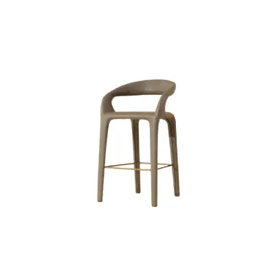Mineral Sleek Tonal Modern Sculpted Bar Stool