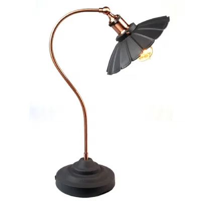 Daisy Lamp Matt Black Copper Plated Arm 52cm (Bulbs not included)