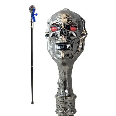 Cyborg Skull Swagger Cane Walking Stick 92cm