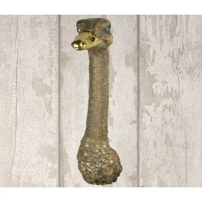 Modern Gold Ostrich Head Decorative Wall Sculpture 72cm