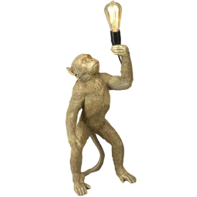 Brown Resin Monkey Design Table Lamp 60cm