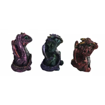 Set Of 3 Dragons Hear Speak, & See No Evil 8.5cm
