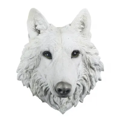 White Wolf Head Wall Hanging 34.5cm