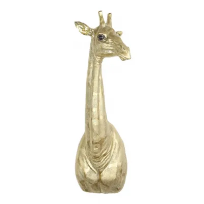 Gold Giraffe Head & Neck Wall Art 61cm