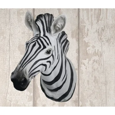 Black and White Zebra Head Wall Art 46cm