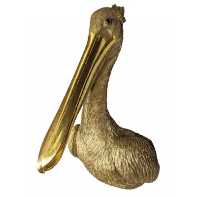 Gold Pelican Head Wall Art 61.5cm