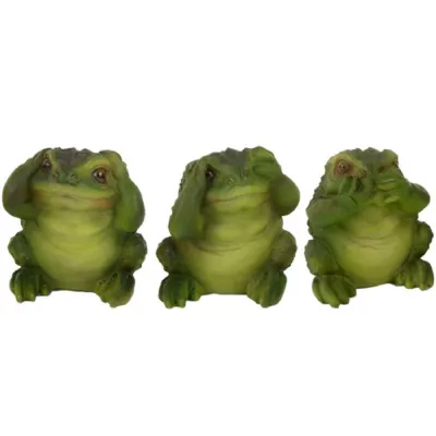 Set of 3 No Evil Frogs 7.5cm