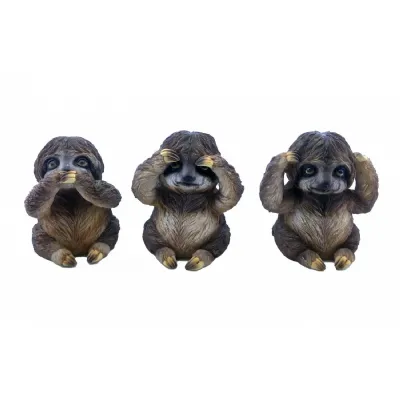 Set of 3 No Evil Sloths 8cm