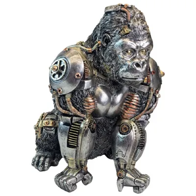 Steampunk Gorilla Silver Finish 28cm