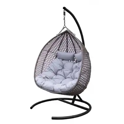 Double Hanging Egg Chair in Grey