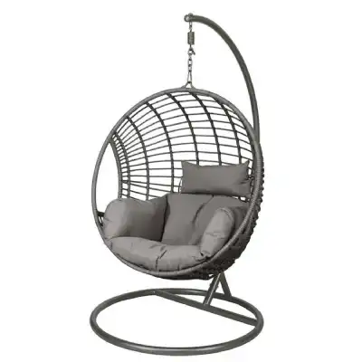 Single Hanging Egg Chair in Grey