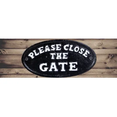 Oval Sign Please Close The Gate 17cm