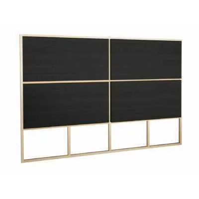 Federico King Headboard Brass And Black