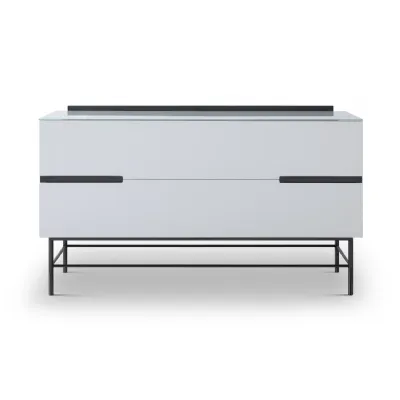 Alberto Two Drawer Low Sideboard White And Black