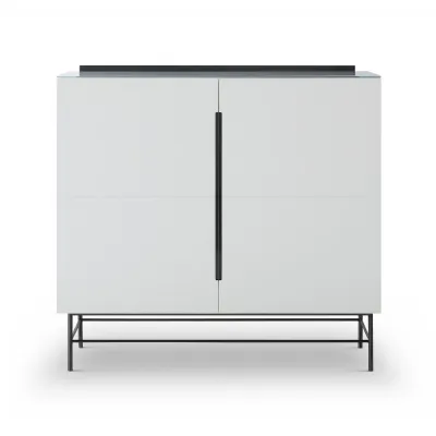 Alberto Two Door High Sideboard White And Black