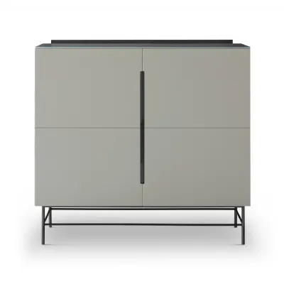 Alberto Two Door High Sideboard Grey And Black