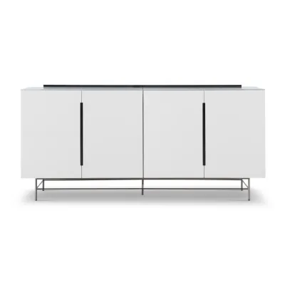 Alberto Four Door High Sideboard White And Black