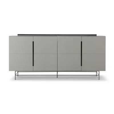 Alberto Four Door High Sideboard Grey And Black