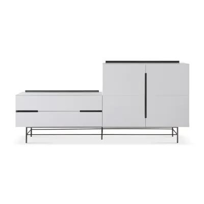 Alberto Door And Drawer Combination Sideboard White And Black