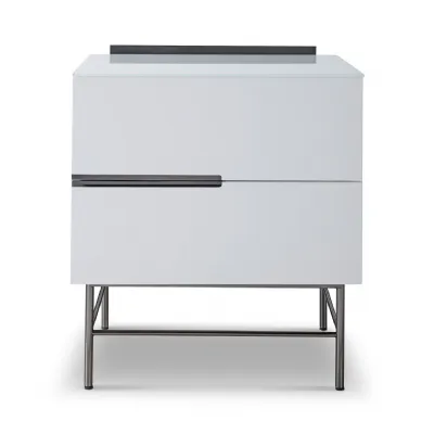 Alberto Two Drawer Narrow Chest White And Black