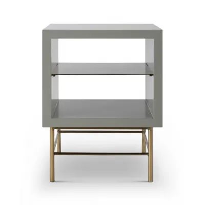Alberto Side Table Grey And Brass