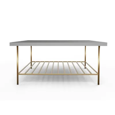Alberto Square Coffee Table Grey And Brass