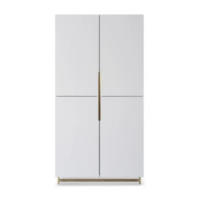 Alberto Wardrobe White And Brass
