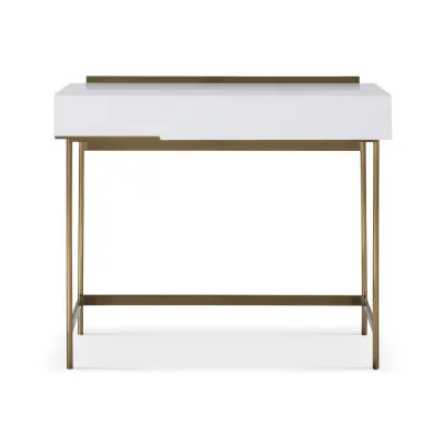 Alberto Dressing Table White And Brass