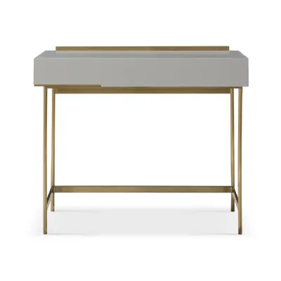 Alberto Dressing Table Grey And Brass