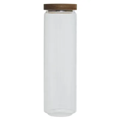 Freska 1600ML Clear Glass JAR With Airtight Wooden Lid